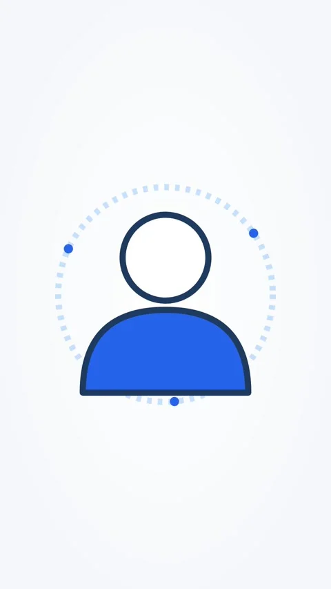 Animated user profile avatar icon, vertical 9:16 seamless loop HD motion Stock Footage 345162445