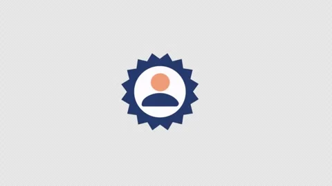Animated User Profile Icon with Badge - Transparent Stock Footage 340283485