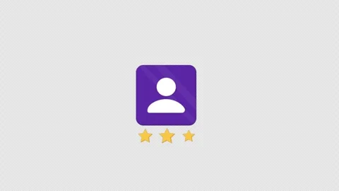 Animated User Profile Icon with Three Gold Stars Rating Video - Transparent Stock Footage 337309358