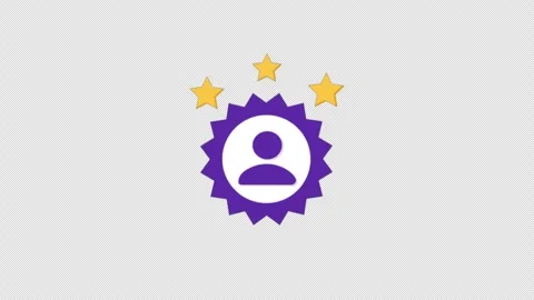 Animated User Profile Icon with Three Stars Rating Video - Transparent Stock Footage 337309465