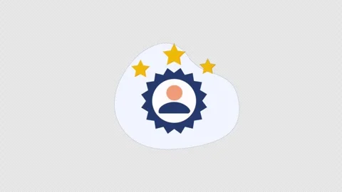 Animated User Rating Icon with Three Stars - Transparent Stock Footage 340283394