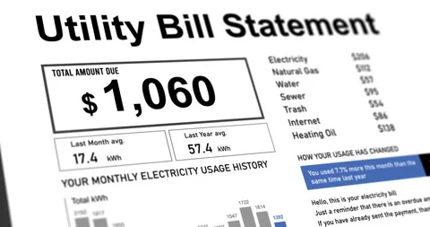 Animated utility bill statement with inc... | Stock Video | Pond5