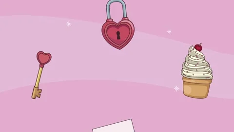 Animated valentines day background featuring falling love letters heart loc.. Stock Footage 333303070
