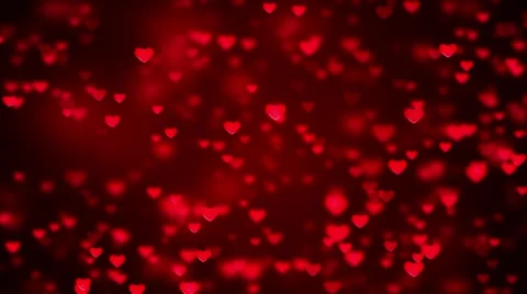 Animated Valentines day motion background - Lots of red hearts Stock Footage
