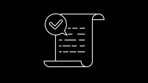 Animated validation icons in thin line style Stock Footage 321088664