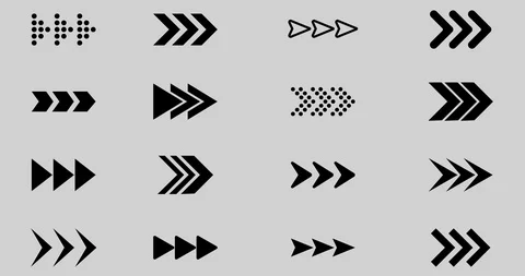 Animated various pointing arrow icons. A… | Stock Video | Pond5