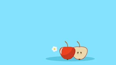 Animated vector template for text.  drawn apple Stock Footage 116912561