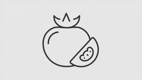 Animated vegetable line icon Stock Footage 307915650