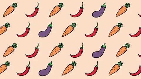 Animated Vegetables Background Stock Footage 251432773