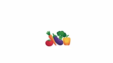 Animated Vegetables Gathering Concept Vector Illustration 스톡 동영상 335400622