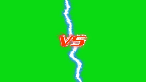 Animated versus VS isolated green background. 4K thunder lighting effect overlay Stock Footage 310522090