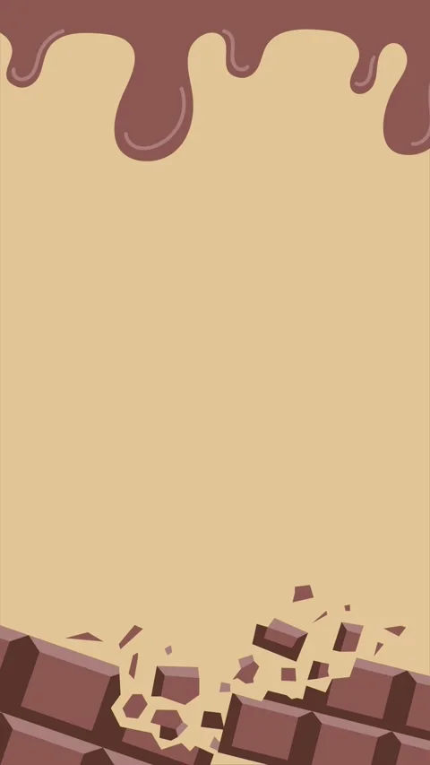Animated vertical background of broken dark chocolate with chocolate liquid Stock Footage 315140656