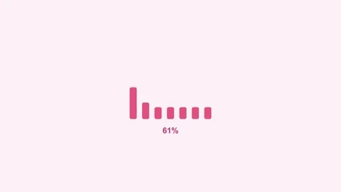 Animated vertical bars loading equalizer indicator, pink Video stock 342594666