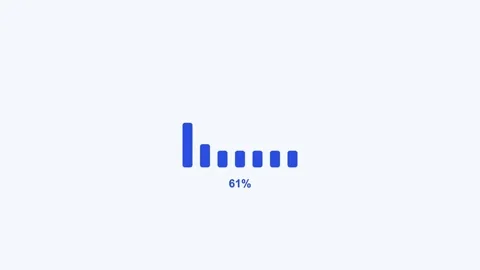 Animated vertical bars loading equalizer indicator, blue Video stock 342594690