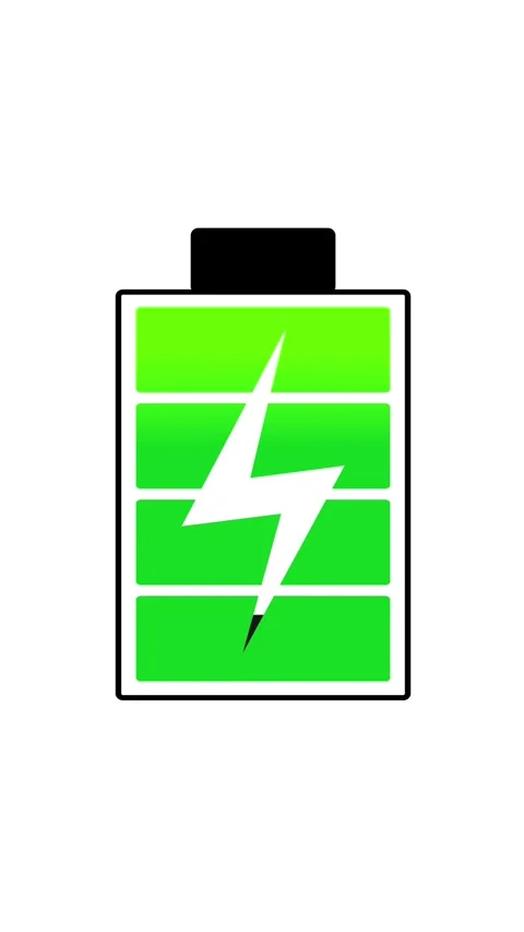 Animated Vertical Battery Charging Icon Motion Graphic Video stock 345593196