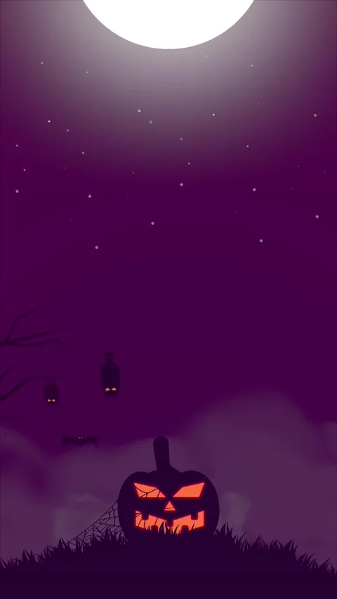 Animated Vertical Halloween Pumpkin Background Stock Footage 219228216