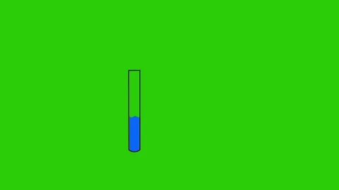 Animated vertical progress bar filling with blue liquid on green background Stock Footage 340636457