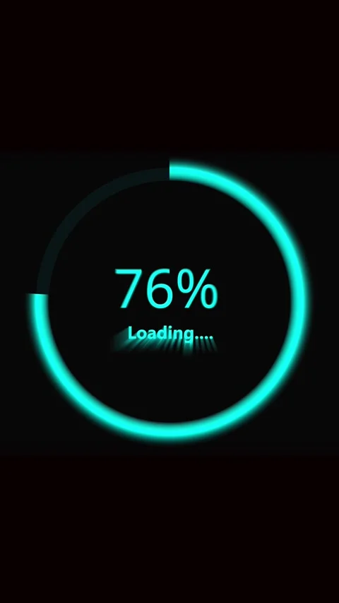 Animated vertical video cyberpunk loading screen neon circle progress bar 6.. Stock Footage 344281815