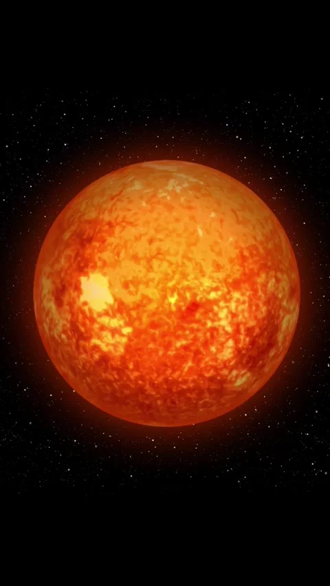 Animated vertical video fiery red giant star space celestial body galaxy ne.. Stock Footage 344282316