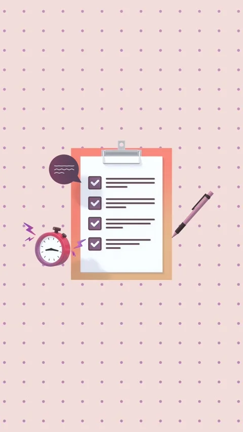 Animated vertical video illustrating to-do lists and task planning. 스톡 동영상 313868790