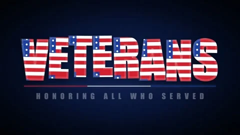 Animated Veterans Day Greeting with American Flag Text 库存影片 348191553