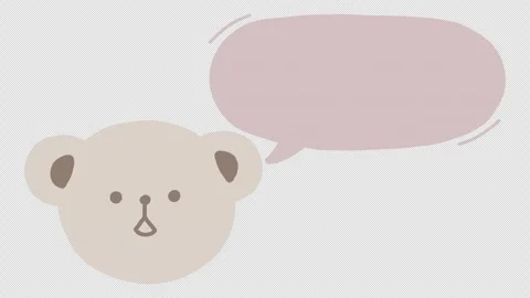 Animated video bear with speech bubble Stockbeeldmateriaal 336781876