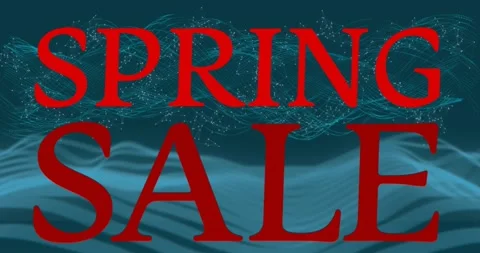 Animated video with blue waves and sale text for energetic promotion. Vidéo 327356064