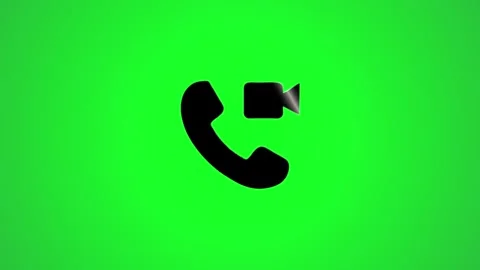 Animated video call icon with green screen background, dynamic 3D animation.. Stock Footage 346496537