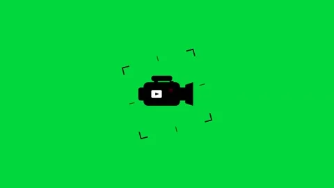 Animated video camera icon on green screen Stock Footage 346712708