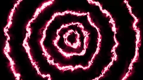 Animated video is a circle of fire that appears to glow in the dark Stock Footage 286004005