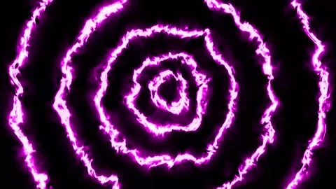 Animated video is a circle of fire that appears to glow in the dark Stock Footage 286004018