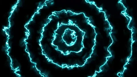Animated video is a circle of fire that appears to glow in the dark Stock Footage 286009460