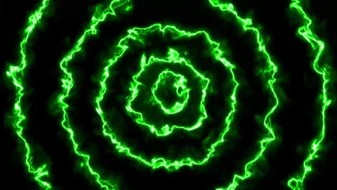 Animated video is a circle of fire that appears to glow in the dark Stock Footage 286009497