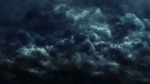 Animated video clip features a dark blue clouds background and striking Stock Footage 160656657