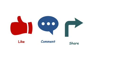 Animated video of like, comment, share and subscribe icons Vídeo Stock 335187490