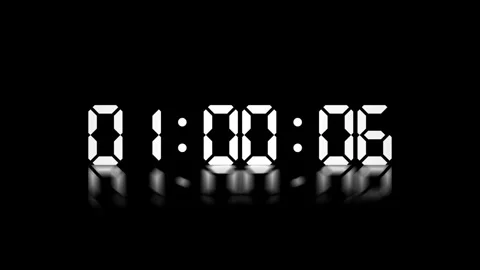 Animated Video of First Minute of 1 o'clock AM Isolated on Dark Background Stock Footage 326629841