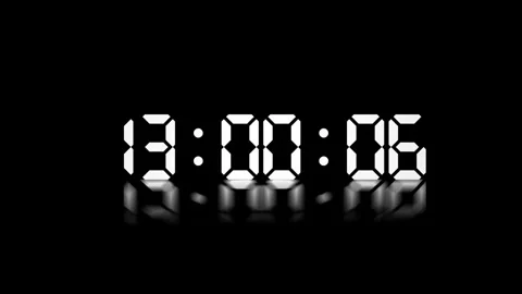 Animated Video of First Minute of 1 o'clock PM Isolated on Dark Background Stock-Footage 326629999