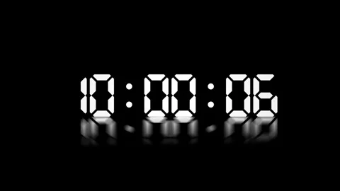 Animated Video of First Minute of 10 o'clock AM Isolated on Dark Background Stock Footage 326629948