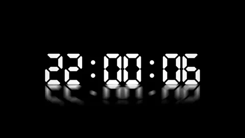 Animated Video of First Minute of 10 o'clock PM Isolated on Dark Background Stock-Footage 326630065