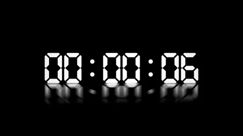 Animated Video of First Minute of 12 o'clock AM Isolated on Dark Background Stock Footage 326629840