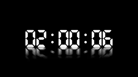 Animated Video of First Minute of 2 o'clock AM Isolated on Dark Background Stock Footage 326629861