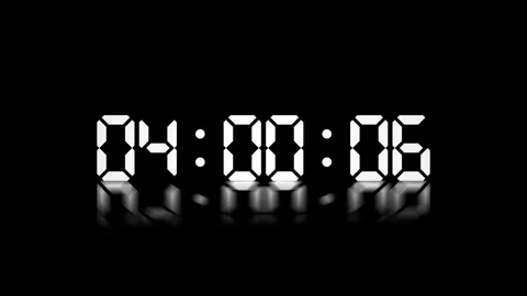 Animated Video of First Minute of 4 o'clock AM Isolated on Dark Background Stock Footage 326629869