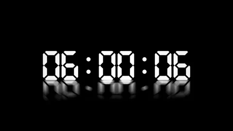 Animated Video of First Minute of 6 o'clock AM Isolated on Dark Background Stock Footage 326629889
