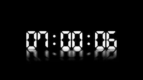 Animated Video of First Minute of 7 o'clock AM Isolated on Dark Background Stock Footage 326629932