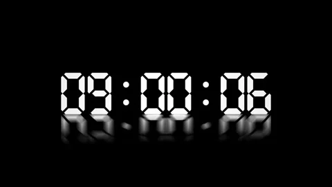 Animated Video of First Minute of 9 o'clock AM Isolated on Dark Background Stock-Footage 326629943