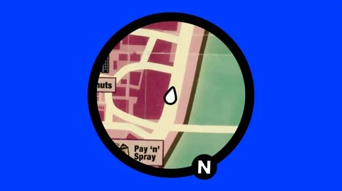 Animated Video Game HUD Navigation Map on a Blue Screen Background Stock Footage 56268749