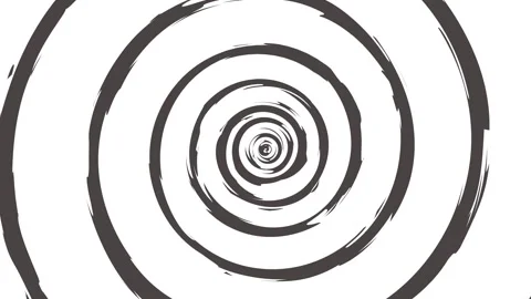 Animated video of a hand drawn black and white spiral spinning. Stock-Footage 339850134