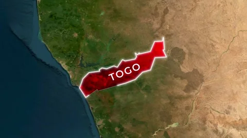 Animated video highlighting the country of Togo on African continent map footage Stock Footage 344123791