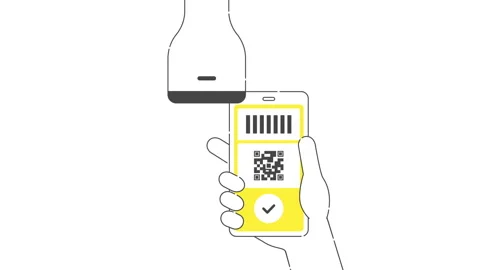 Animated video material for making payments with a barcode reader. Stock-Footage 150501410