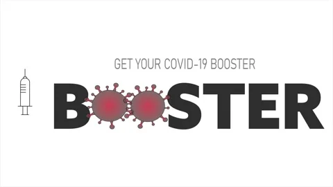 Animated video with message 'Get your Covid-19 Booster' with red germs. Stock Footage 168536941